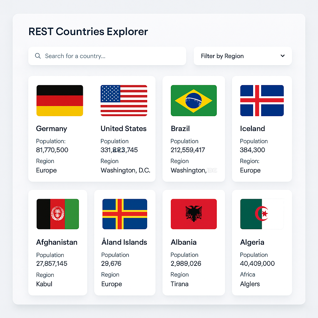 REST Countries API Web Application
